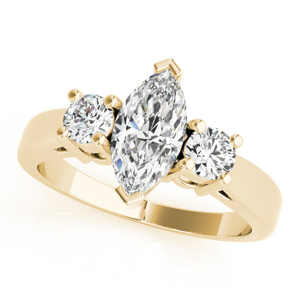 Marquise Three-Stone Diamond Engagement Ring - Elgrissy Diamonds