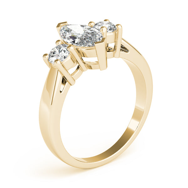 Marquise Three-Stone Diamond Engagement Ring - Elgrissy Diamonds