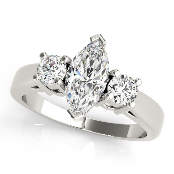 Marquise Three-Stone Diamond Engagement Ring - Elgrissy Diamonds