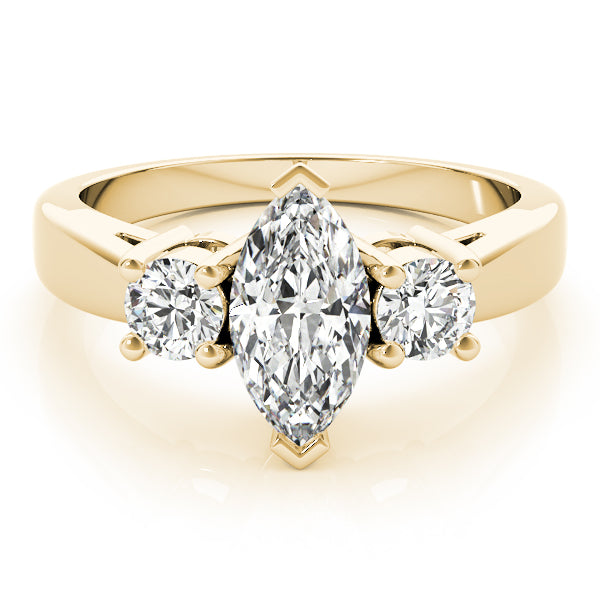Marquise Three-Stone Diamond Engagement Ring - Elgrissy Diamonds