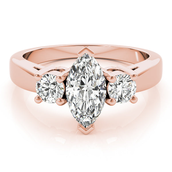 Marquise Three-Stone Diamond Engagement Ring - Elgrissy Diamonds