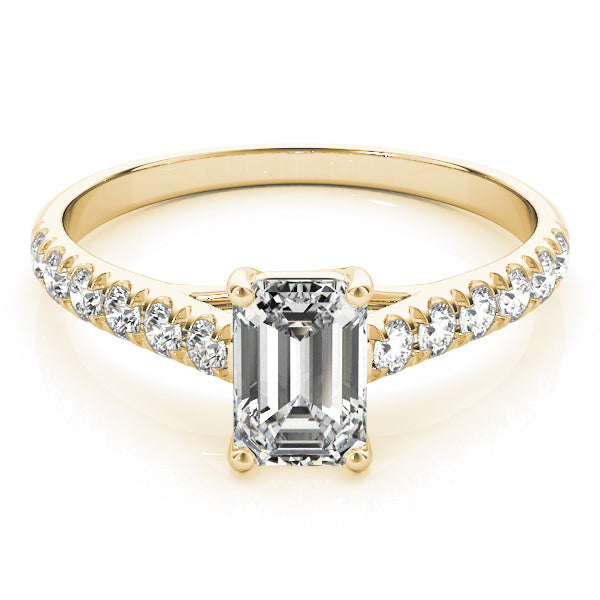 Classic Cathedral Pavé Trellis Emerald Cut Engagement Ring - Elgrissy Diamonds