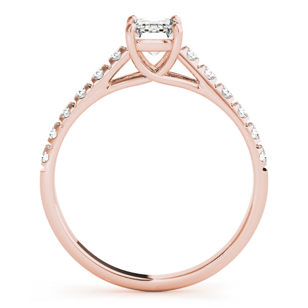 Classic Cathedral Pavé Trellis Emerald Cut Engagement Ring - Elgrissy Diamonds