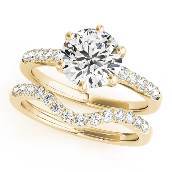 6 Prongs Hidden Halo Pavé Engagement Ring - Elgrissy Diamonds