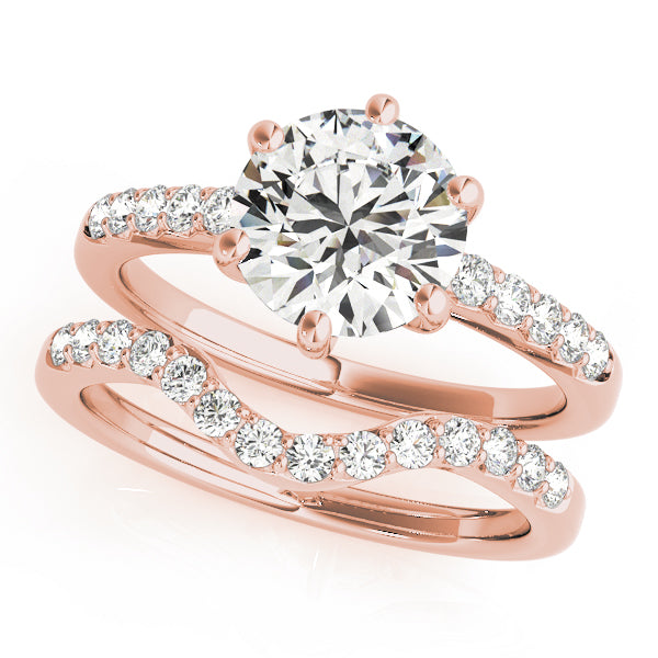 6 Prongs Hidden Halo Pavé Engagement Ring - Elgrissy Diamonds