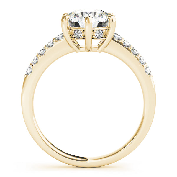 6 Prongs Hidden Halo Pavé Engagement Ring - Elgrissy Diamonds