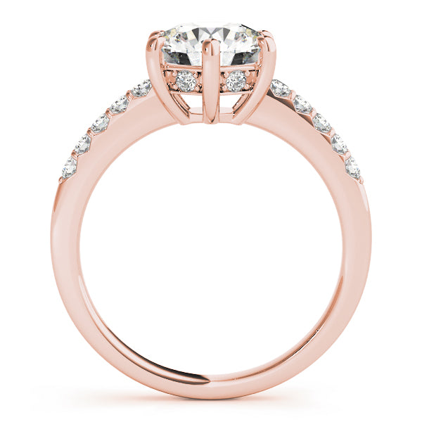 6 Prongs Hidden Halo Pavé Engagement Ring - Elgrissy Diamonds