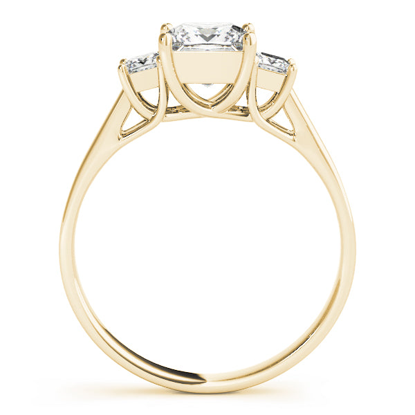 Simple Three Stones Trellis Princess Cut Engagement Ring - Elgrissy Diamonds