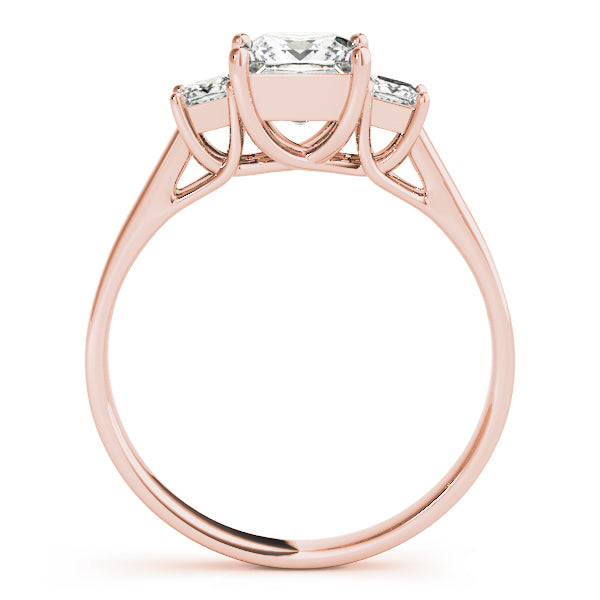 Simple Three Stones Trellis Princess Cut Engagement Ring - Elgrissy Diamonds