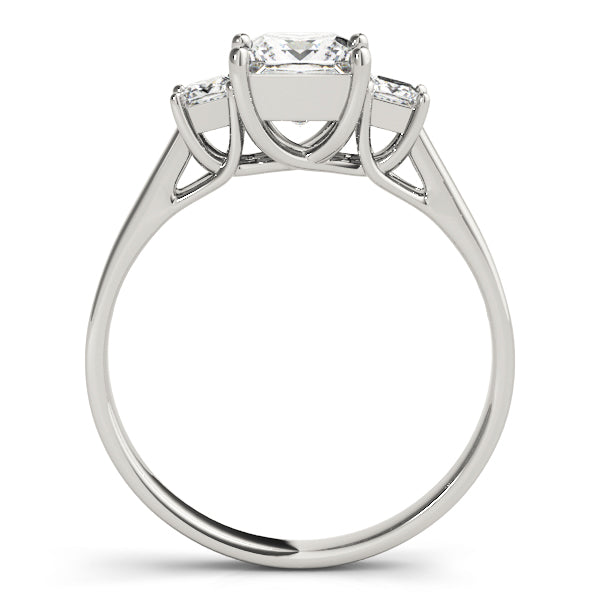 Simple Three Stones Trellis Princess Cut Engagement Ring - Elgrissy Diamonds