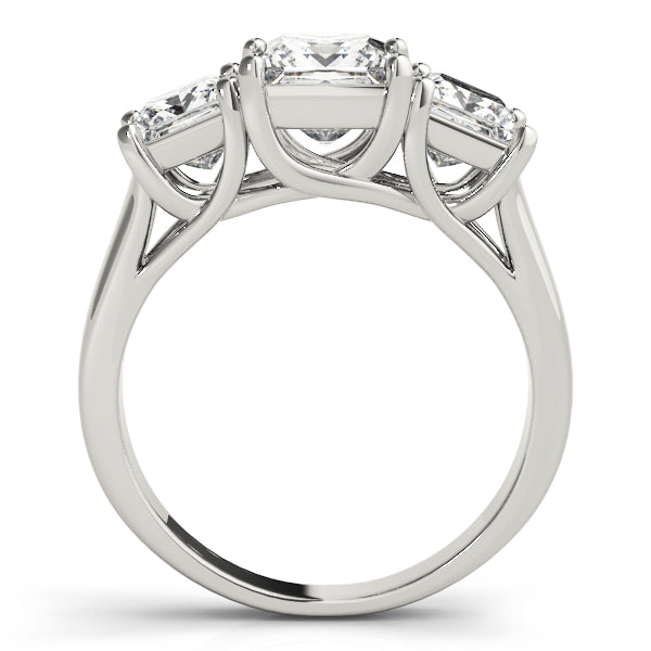 Classic Three Stones Trellis Princess Cut Engagement Ring - Elgrissy Diamonds