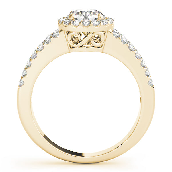 Open Split Shank Halo Round Engagement Ring - Elgrissy Diamonds