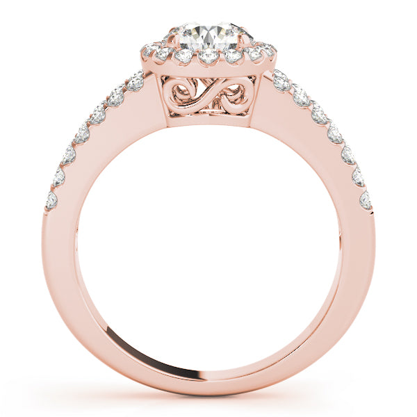 Open Split Shank Halo Round Engagement Ring - Elgrissy Diamonds