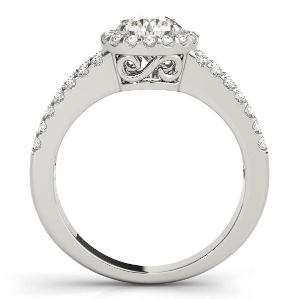 Open Split Shank Halo Round Engagement Ring - Elgrissy Diamonds