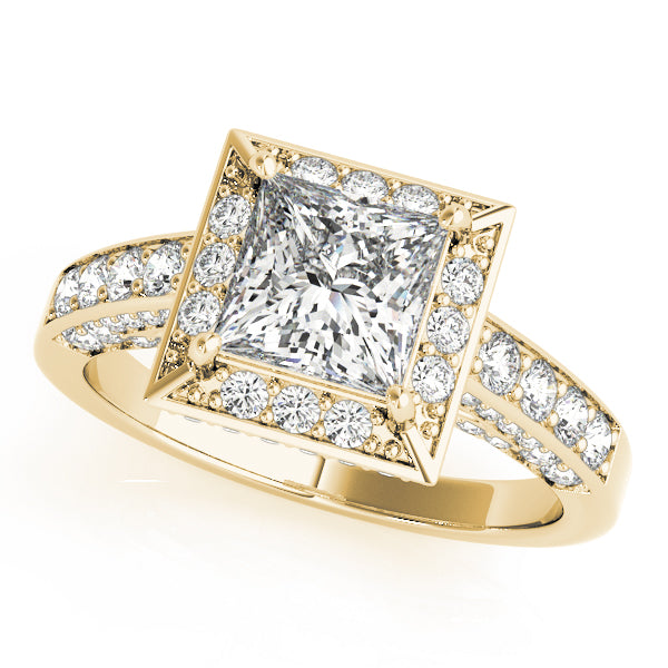 Vintage Style Princess Cut Engagement Ring - Elgrissy Diamonds