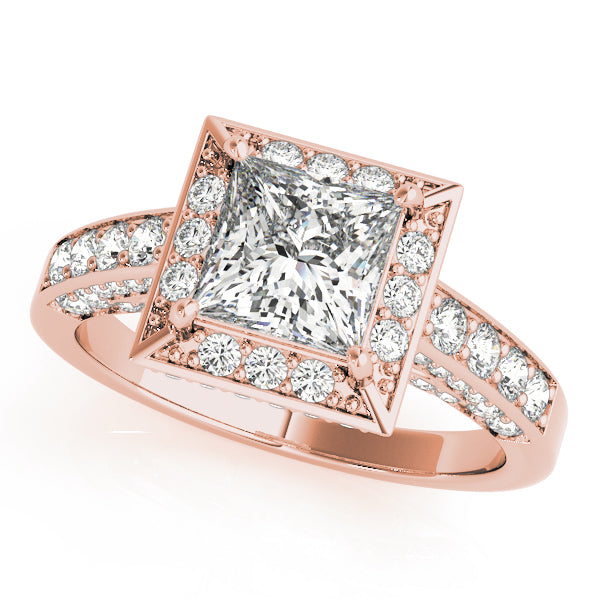 Vintage Style Princess Cut Engagement Ring - Elgrissy Diamonds