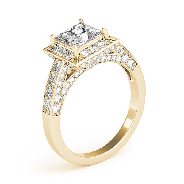 Vintage Style Princess Cut Engagement Ring - Elgrissy Diamonds