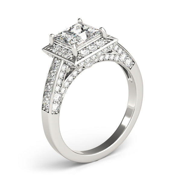 Vintage Style Princess Cut Engagement Ring - Elgrissy Diamonds