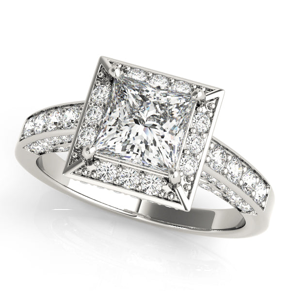 Vintage Style Princess Cut Engagement Ring - Elgrissy Diamonds