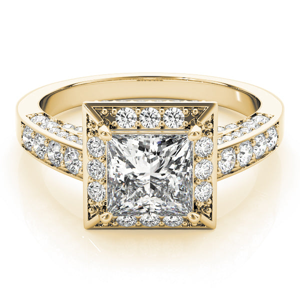 Vintage Style Princess Cut Engagement Ring - Elgrissy Diamonds