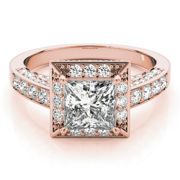 Vintage Style Princess Cut Engagement Ring - Elgrissy Diamonds