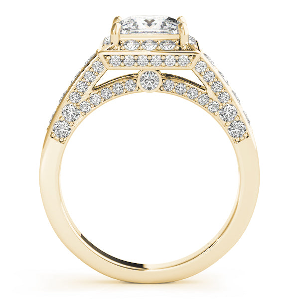 Vintage Style Princess Cut Engagement Ring - Elgrissy Diamonds