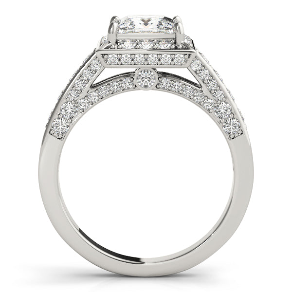 Vintage Style Princess Cut Engagement Ring - Elgrissy Diamonds