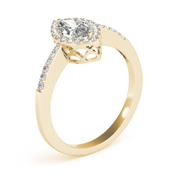 Marquise Vintage Halo Micropavé Diamond Engagement Ring - Elgrissy Diamonds
