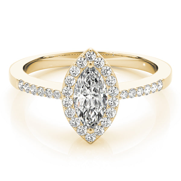 Marquise Vintage Halo Micropavé Diamond Engagement Ring - Elgrissy Diamonds