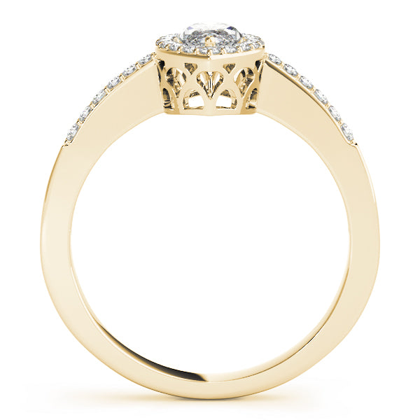 Marquise Vintage Halo Micropavé Diamond Engagement Ring - Elgrissy Diamonds