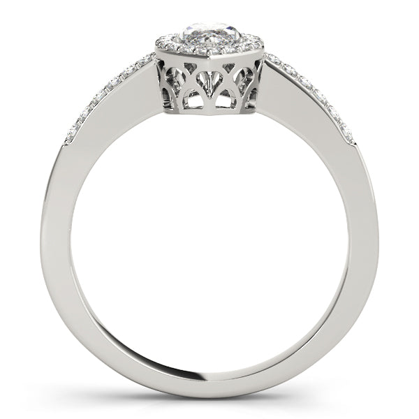 Marquise Vintage Halo Micropavé Diamond Engagement Ring - Elgrissy Diamonds