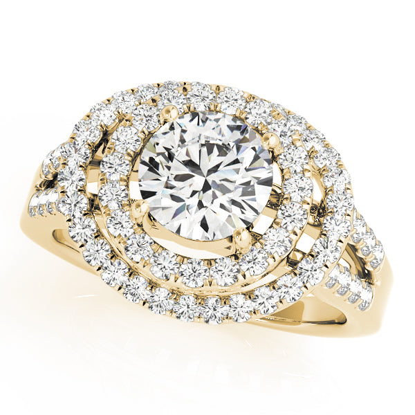 Double Floating Halo Cathedral Engagement Ring - Elgrissy Diamonds