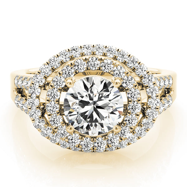Double Floating Halo Cathedral Engagement Ring - Elgrissy Diamonds