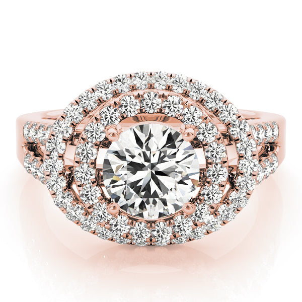 Double Floating Halo Cathedral Engagement Ring - Elgrissy Diamonds