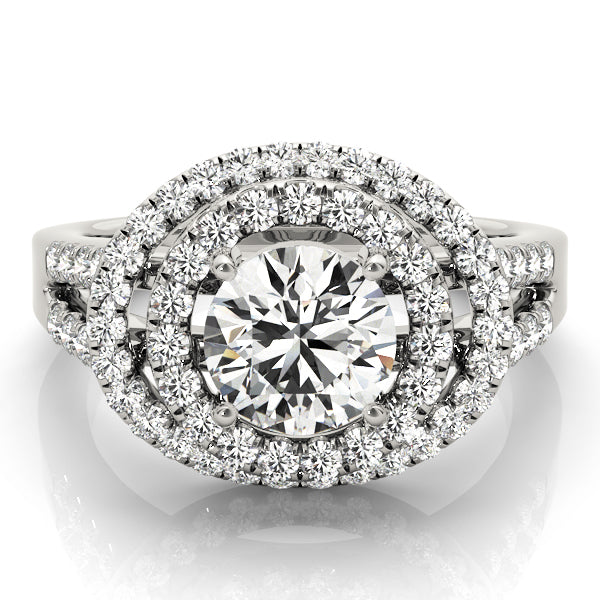 Double Floating Halo Cathedral Engagement Ring - Elgrissy Diamonds