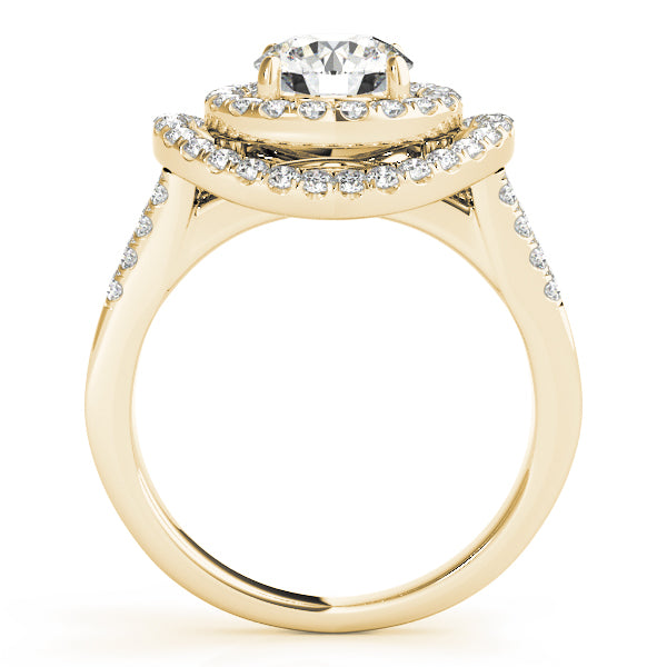 Double Floating Halo Cathedral Engagement Ring - Elgrissy Diamonds