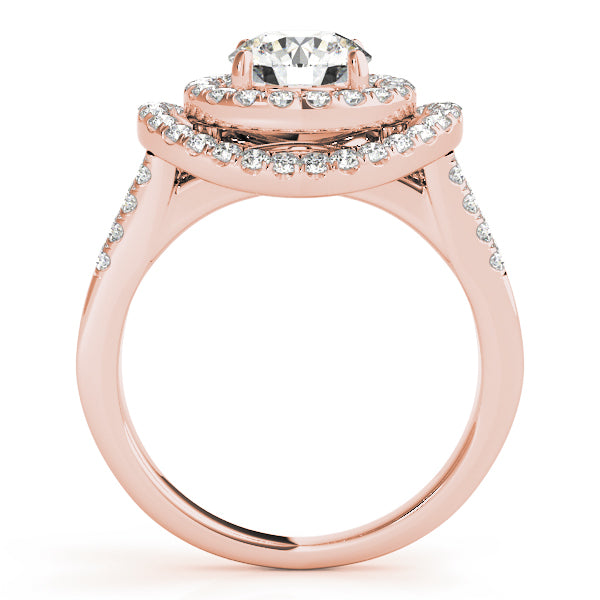 Double Floating Halo Cathedral Engagement Ring - Elgrissy Diamonds