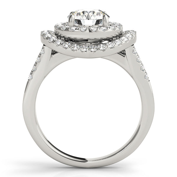 Double Floating Halo Cathedral Engagement Ring - Elgrissy Diamonds