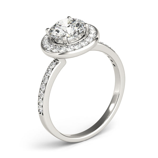 Tension Classic Halo Round Engagement Ring - Elgrissy Diamonds