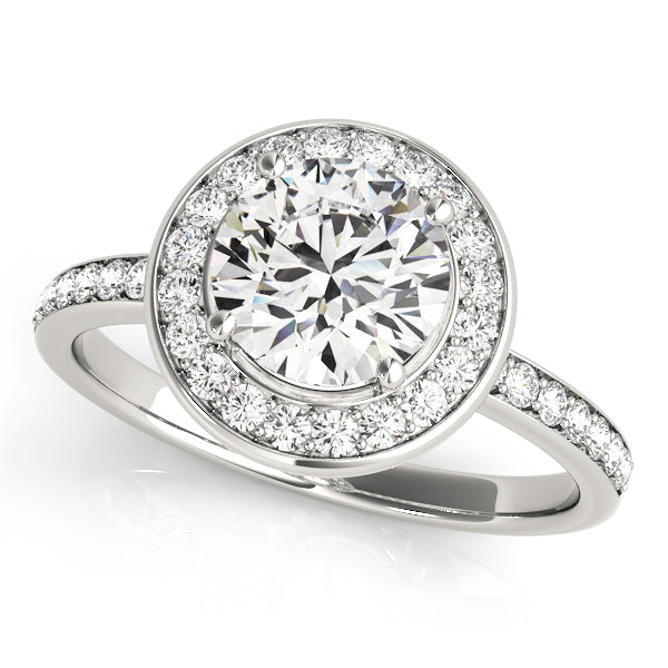 Tension Classic Halo Round Engagement Ring - Elgrissy Diamonds