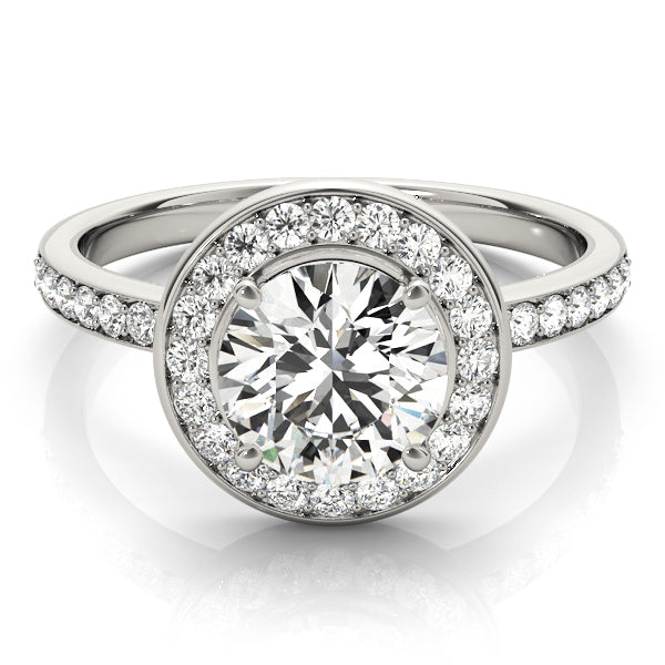 Tension Classic Halo Round Engagement Ring - Elgrissy Diamonds