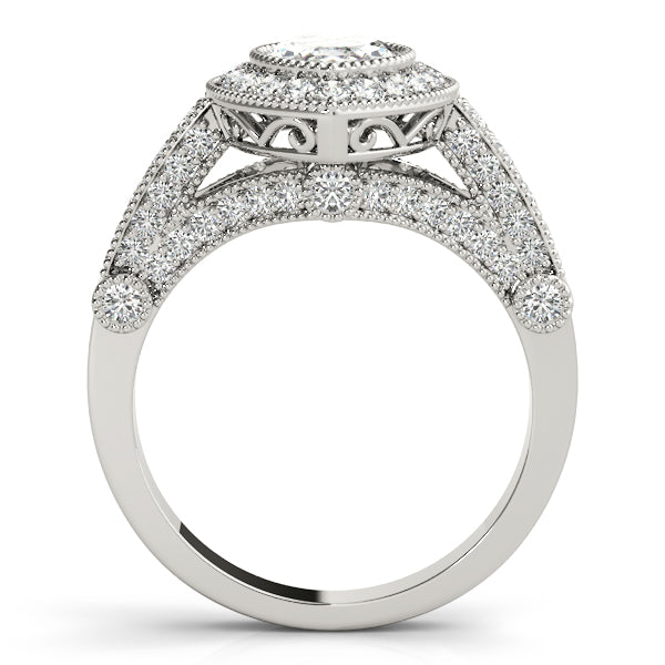 Marquise Vintage Halo Royal Pavé Diamond Engagement Ring - Elgrissy Diamonds