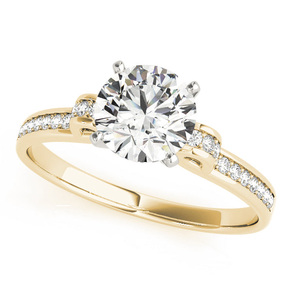 Channel Ribbon Round Engagement Ring - Elgrissy Diamonds