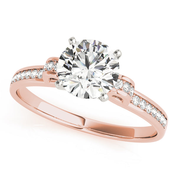 Channel Ribbon Round Engagement Ring - Elgrissy Diamonds