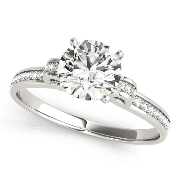 Channel Ribbon Round Engagement Ring - Elgrissy Diamonds