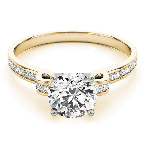 Channel Ribbon Round Engagement Ring - Elgrissy Diamonds