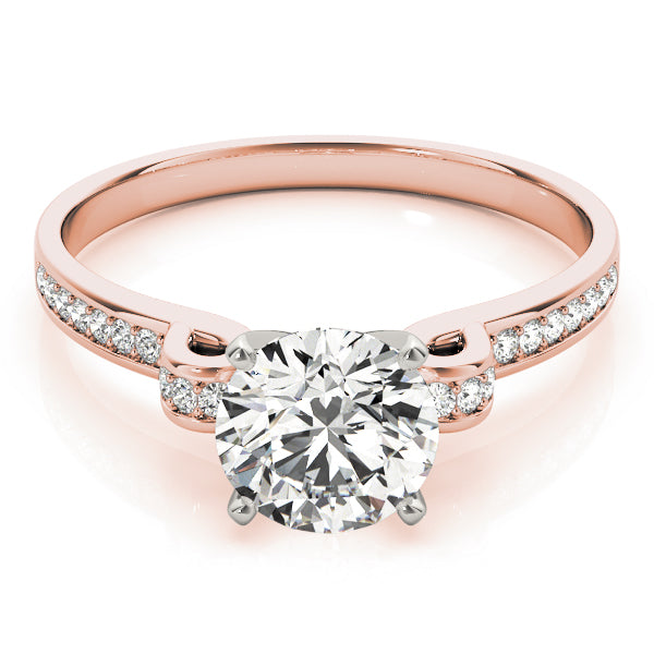 Channel Ribbon Round Engagement Ring - Elgrissy Diamonds