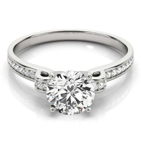 Channel Ribbon Round Engagement Ring - Elgrissy Diamonds