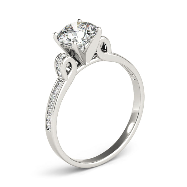 Channel Ribbon Round Engagement Ring - Elgrissy Diamonds