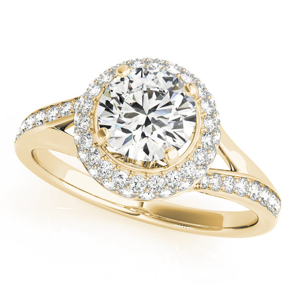 Round Halo Split Shank Engagement Ring - Elgrissy Diamonds